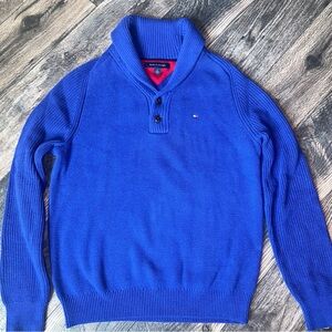Like New Tommy Hilfiger Men's High Neck Pullover Blue Sweater Size Medium